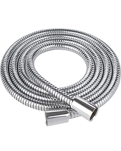 Hibbent 16mm (Outer)/10mm(Inner) Large Bore Shower Hose 1.5m(59") -Supper Low Water Pressure Boosting Shower Hoses with Chrome, Universal Anti-Ki
