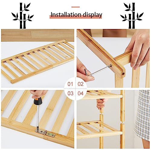 latifolia Shoe Rack, 3-Tier Bamboo shoe rack, shoe organizer for Entryway Hallway Closet, natural