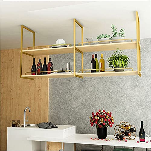SUCHETA Wine Rack Ceiling Wine Rack European Wall Mounted Plant Stands Hanging Wine Glass Holder Kitchen Restaurant Bar Wall Shelf Floating Shelv