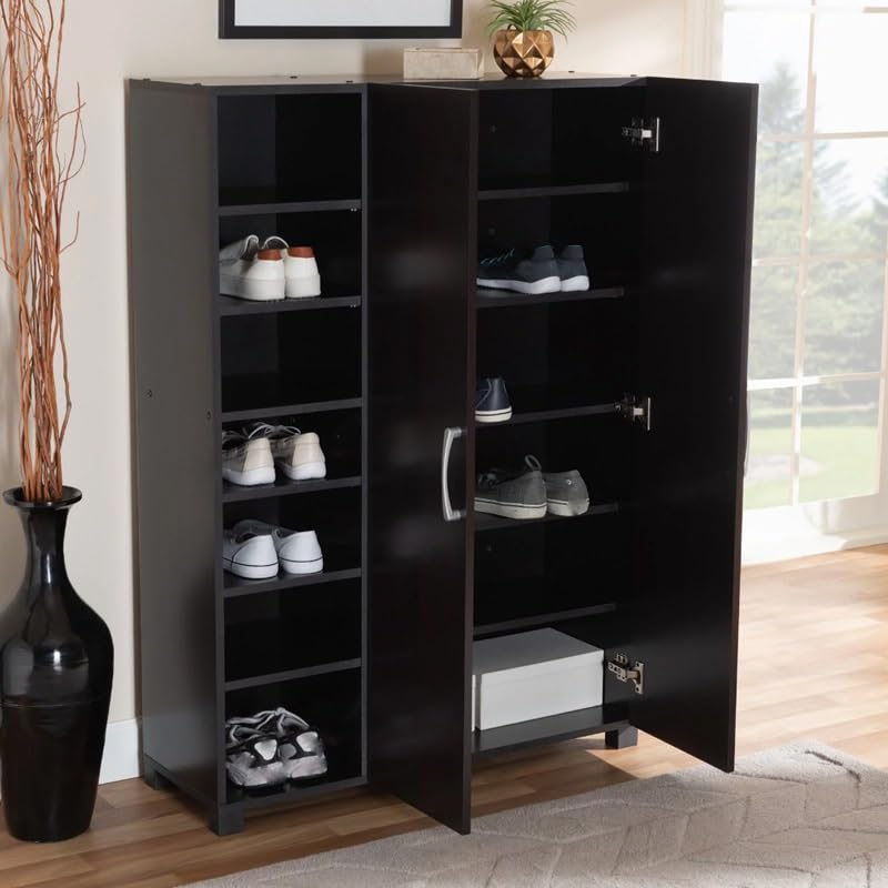 LUKEO Hallway Furniture and Shoes Storage 2 Door Entryway Shoe Storage Cabinet with Shelves