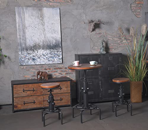 FUBIRUO Industrial Tall Bistro Table 32.3-36.2",Adjustable Swivel Pub Table, Kitchen Dining Coffee Bistro Table Metal Hydrant Stylish Design Tabl