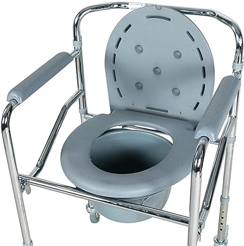 CNAOHGHN The Elderly Toilet Chair without Footrest, Bathroom Chair with Wheels for Elderly Disabled Bathroom