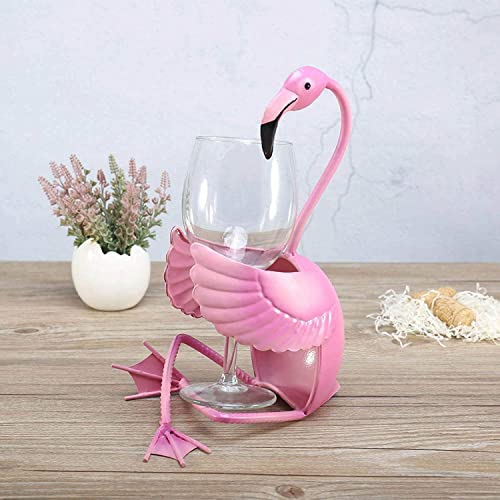 Tooarts Wine Bottle Rack Wine Holder Flamingo Metal Wine Shelf Home Decorations Gifts Interior Decorations