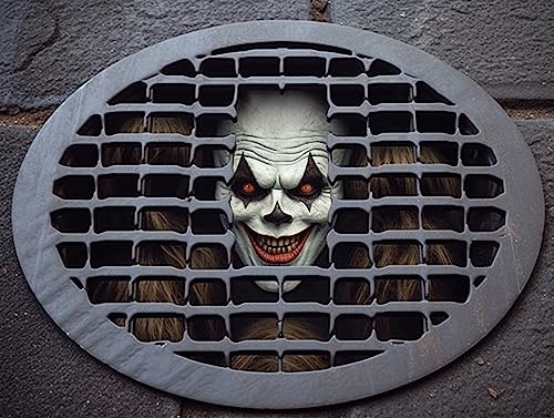 LOFIR Horror Movie Dancing Clown 3D Doormat for Halloween, Non-Skid Indoor/Outdoor Floor Mat with Checkered Illusion, Perfect for Bathroom, Kitch