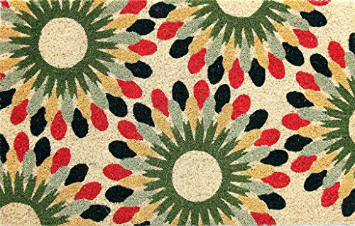Coco&Coir Door Mats | Non-Slip | Thick Coir | Premium Quality | Rubber Backed | Eco-Friendly | Indoor | Outdoor | Heavy Duty | Flower Series | Do