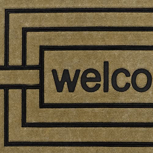 JVL Vienna Rubber Backed Scraper Doormat, 45x75cm, Welcome