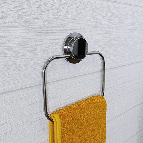 Croydex Stick n Lock 2, Adhesive Towel Ring, 5 Year Rust Free Guarantee