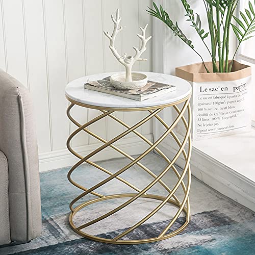 JJZXD Custom Nordic Sofa Side Table Simple Creative Marble Small Round Table Bedroom Table Bedside Cabinet Light Corner (Color : Vert)