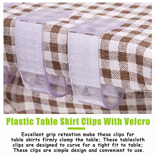Keadic 30Pcs Table Skirting Clips with Vercro for Tablecloth Securing 1 Inch - 1 1/4 Inch, SMC Model Tablecloth Clips for Wedding Home Meeting Pa