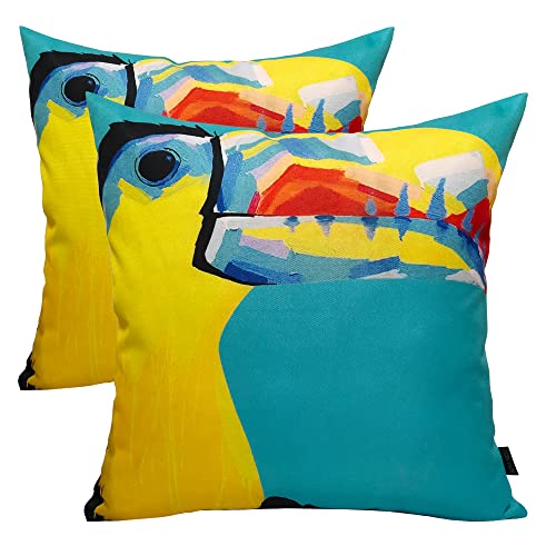 Olivia Rocco Pack of 2 Waterproof Cushion Cover Outdoor Garden Breathable Decorative Cushions Covers for Patio Bench Sofa Furniture Indoor Living