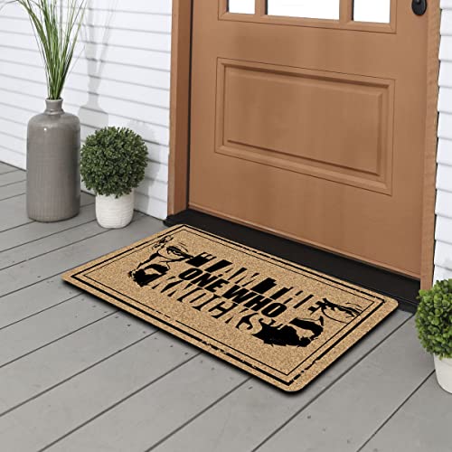 NICESIR Welcome Mat I Am The One Who Knocks Funny Doormat for Home Entrance (23.6 X 15.7 inch) Fabric Top with Rubber Back Doormat for Front Door