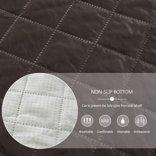 PETCUTE Sofa cover L shape quilted corner sofa cover sectional sofa protector with Chaise right hand Waterproof sofa covers 240x270cm