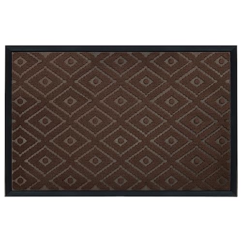 REFETONE Door Mats Outdoor, Heavy Duty Non Slip Rubber Outdoor Mat for Front Door, Low Profile Waterproof Outdoor Doormats for Outdoor Entrance,
