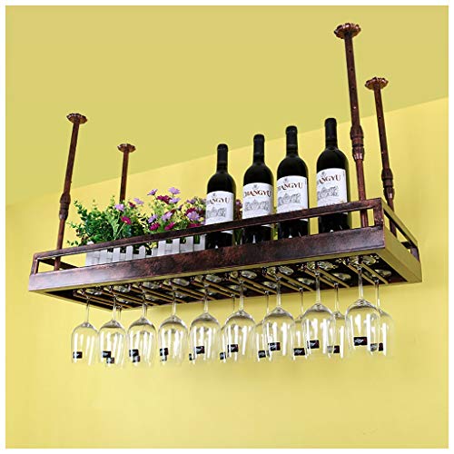 Ndustrial Retro Stylish Simplicity Wine Glass Holder Simple Inverted Display Household Kitchen Tableware Bottle Holder Adjustable Bar Floating Wi