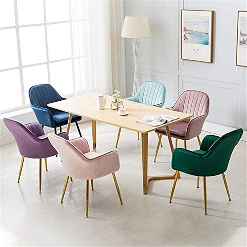 Modern Kitchen Dining Room Chairs Dining Chairs Set Of 6,Velvet Upholstered Kitchen Armchair with Sturdy Metal Legs Kitchen Living Room Lounge Co