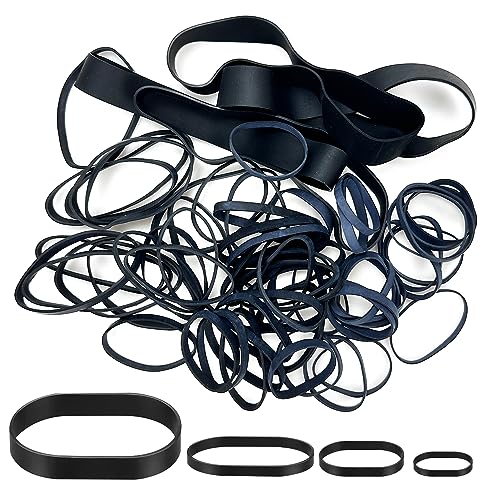 Jiehaojia 64 Pcs Black Tactical Rubber Bands Multi-Purpose Thick Elastic Rubber Bands Strong Elastic Bands Stationary Stretchable Bands for Campi