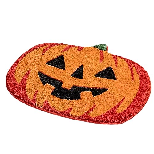 Maseyivi Halloween Pumpkins Doormat - Halloween Doormats for Outdoor Entrance Home,Halloween Pumpkin Bathroom Rugs, Ultra Soft Pumpkin Shaped Bat
