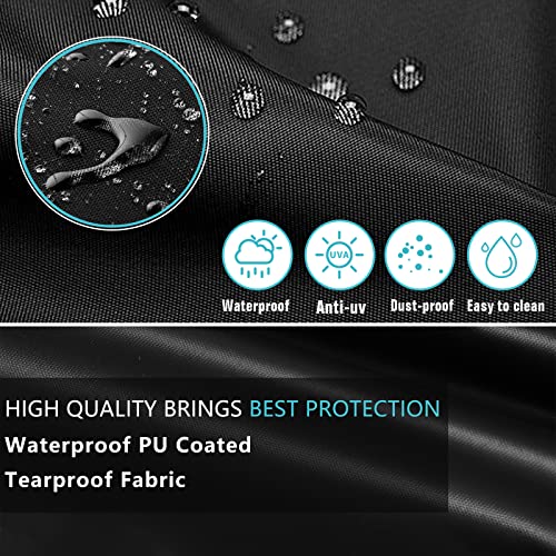 SIRUITON Garden Furniture Cover, Patio Garden Table Cover with Air Vent Waterproof, Windproof, Anti-UV, Heavy Duty 420D Oxford Fabric, Rectangula