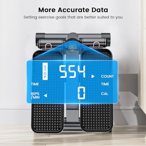 Sportsroyals Stair Stepper with Resistance Band, Mini Stepping Fitness Exercise Home Workout Equipment for Full Body Workout,330lbs Weight Capaci