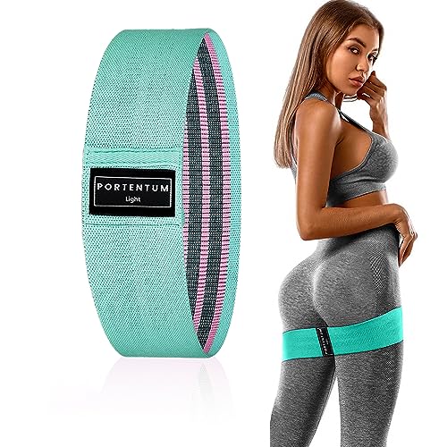 PORTENTUM Resistance Bands, Fitness Bands Set, Yoga Strap in 3 Tensile Strengths, Training Band, Yoga Band, as Resistance and Support for Leg Tra