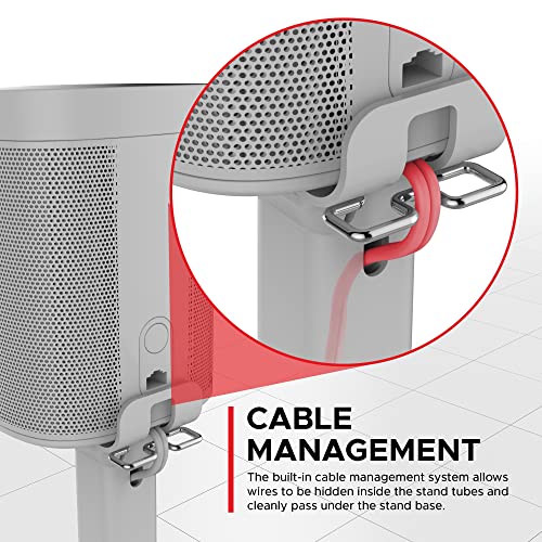 2 x Soundbass ONE Floor Stand, White, Compatible with Sonos ONE, ONE SL & Play:1, Full Hardware Kit Included, Designed in The UK