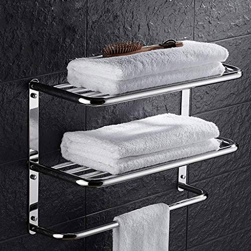 N/A Stainless Steel Multi Layer Bath Towel Rack, Bathroom Pendant, Multi Function Display Rack (Size : 67cm)