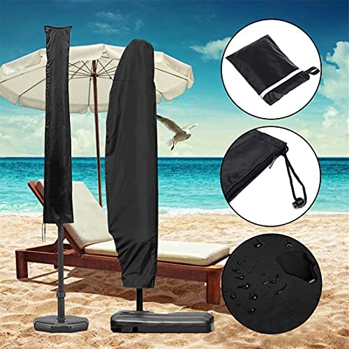 Patio Waterproof Cantilever Umbrella Cover with Sturdy Zipper UV Water Resistant Banana Style Large Umbrella Protector for Garden Yard Market (Gr