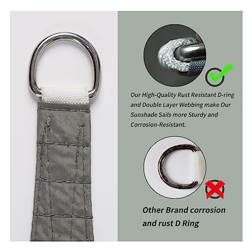 PATIO PLUS Sun Shade Sail 2 * 3m Rectangle, 300D Oxford Fabric Garden Sail PU Coating UV Block, Patio Canopy Durable for Outdoor Yard Lawn Pool B