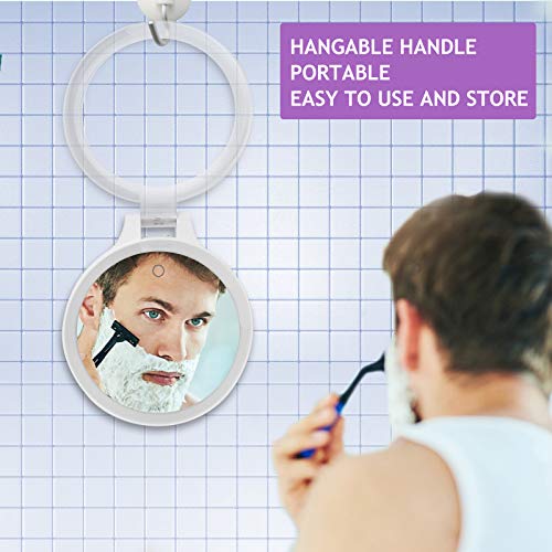 deweisn Magnifying Mirror 10X/1X,Double Sided Tabletop Mirror with Adjustable Folding Handle, Cosmetic Mirror with Lights for Makeup Travel,3 Col