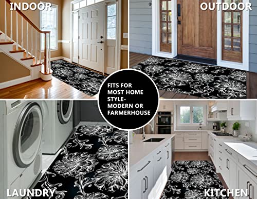 Cosilyt Extra Large 3×5 Feet 1/10" Ultra Thin Front Door Mat Indoor Entryway Area Rug for Inside Entry, Non Slip Washable Rubber Interior Door Ma