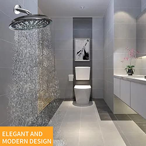 HIVEHICLE Rainfall Shower Head High Pressure – 8 Inch Large Fixed Showerhead Water Saving Luxury Free Installation with Brass Swivel Ball,Modern