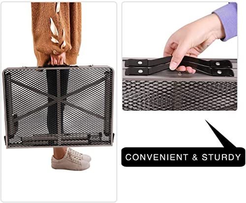 REDCAMP Folding Portable Grill Table for Camping, Lightweight Aluminum Metal Grill Stand Table for Cooking Outdoor BBQ, Easy to Assemble with Adj