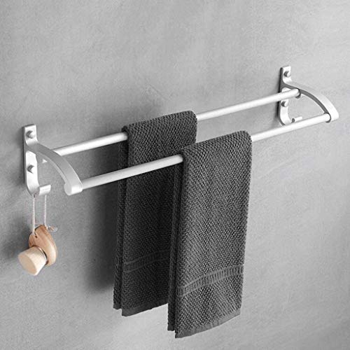 N/A Wall-Mounted Space Aluminum Double Bar Towel Rack, Metal Towel Bar, Wall-Mounted Towel Holder Towel Shelf,for Bathroom Kitchen