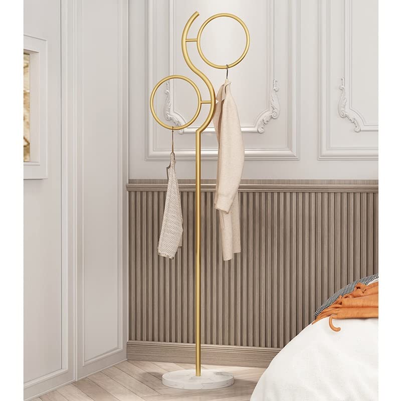 maozi Floor Hall Golden Metal Clothes Hanger Standing Coat Rack Foot Garment Entrance Coat Rack Home Furnitur