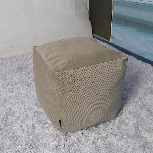 Louis Donné Square Pouf Ottoman Cover, 17.7" Pouf Ottoman, Color Blue Boho Pouf Ottoman with Storage,Poufs for Lving Room…