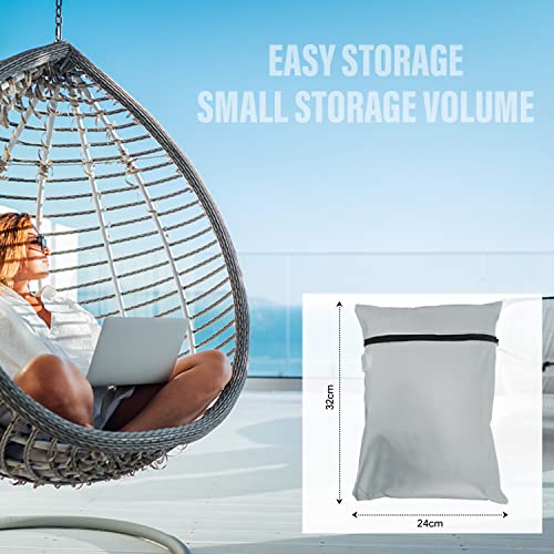 Egg Chair Cover Waterproof Heavy Duty Outdoor 210D Oxford Fabric Swing Egg Chair Cover with Zipper, 115x190cm, Grey