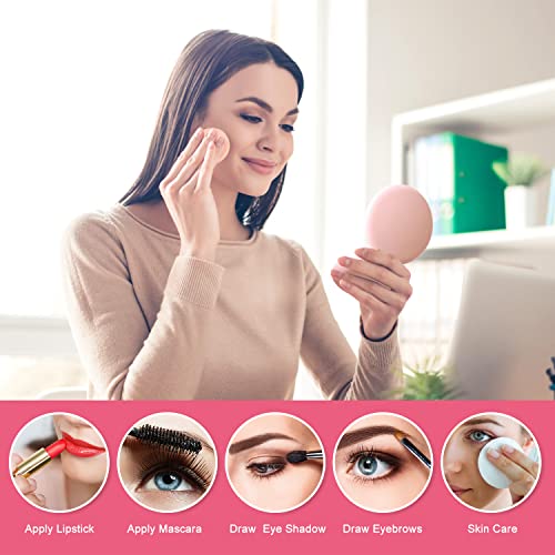 Sweetone Compact Mirror, LED Lighted Travel Makeup Mirror, 1X/10X Magnifying with Light, Small Pocket Mirror with 3 Colour Modes & Adjustable Bri