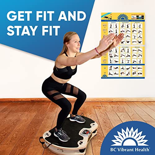 Full Body Vibration Poster Whole Body Vibration Plate Exercise Chart Workout Poster for Vibration Plate Exercise Machine