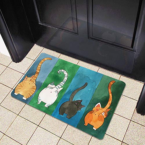 Mokernali Welcome Mats for Front Door, Funny Cat Doormat Mat with Non-Slip Backing Indoor Outdoor for Bathroom, Bedroom, Kitchen(40 * 60cm)