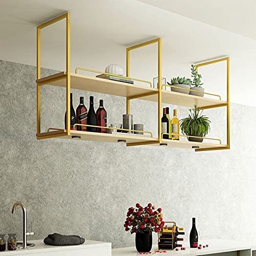 SUCHETA Wine Rack Ceiling Wine Rack European Wall Mounted Plant Stands Hanging Wine Glass Holder Kitchen Restaurant Bar Wall Shelf Floating Shelv