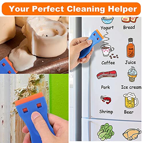 Plastic Scraper with 20PCS Plastic Razor Blade, Window Scrapers Ceramic Glass Scraper Tool, Sticky Remover for Removing Lable, Glue, Decal in The