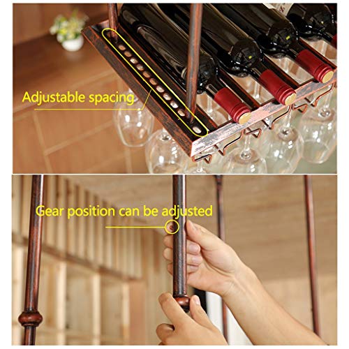 Ceiling Wine Rack Vintage Wrought Iron Wine Rack Glass Wine Glass Holder Household Goblet Rack - Restaurant Kitchen Bar Decoration Storage Rack A