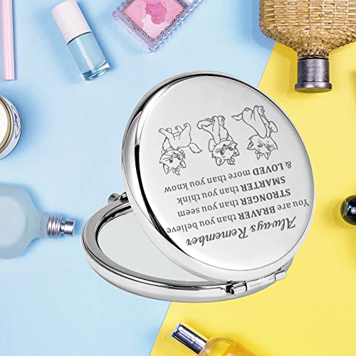 KEYCHIN Marie Pocket Mirror Marie Cat Movie Fans Gifts You are Braver Stronger Smarter Than You Think Compact Makeup Mirror for Women Girls Teena