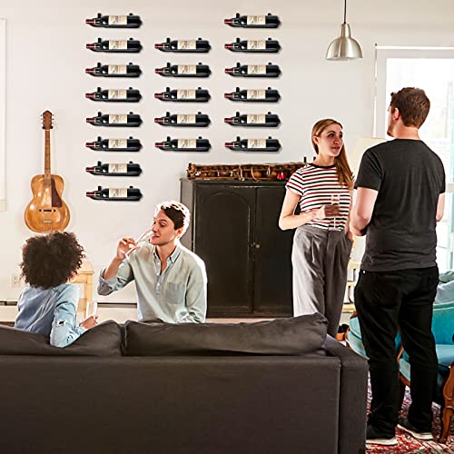 KHayRovies Set of 12 Metal Wine Rack Wall Mounted,Hanging Red Wine Shelf Champagne Bottle Rack Cabinet Organizer,Iron Liquor Bottle Display Holde