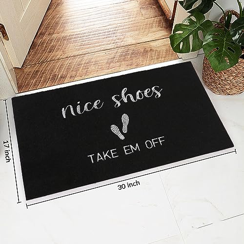 MTOUOCK 17" x 30" Welcome Mats Outdoor, No Slip Funny Front Door mat for Home Entrance, Easy Cleaning Welcome Matt for Front Door, Low Profile Cu