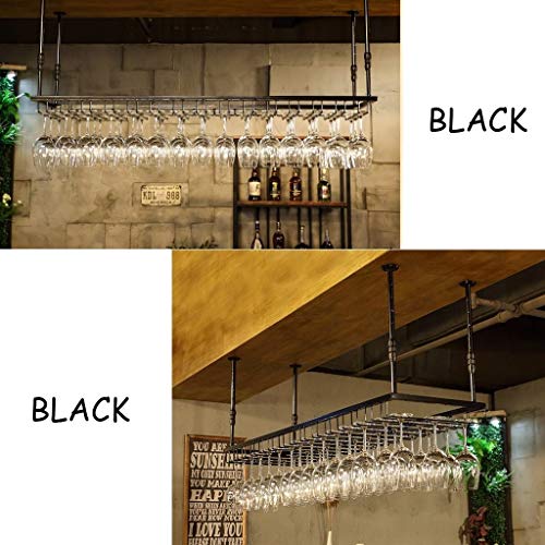 Stylish Simplicity Wine Rack Ceiling Wine Rack - Adjustable Height Wall-Mounted Wine Bottle Holder Metal Iron Wine Holder, Vintage Bar Decoration