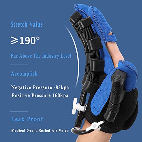 WANGZI Robot Glove Hand Training Rehabilitation Long-Term Relief Finger Cramps with Single Finger Training and Mirror Mode,Left-M