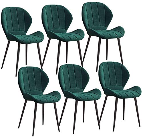 Modern Kitchen Dining Room Chairs Kitchen Chairs Set Of 6 Upholstered Dining Chair Counter Office Lounge Living Room Chair With Back Metal Legs V