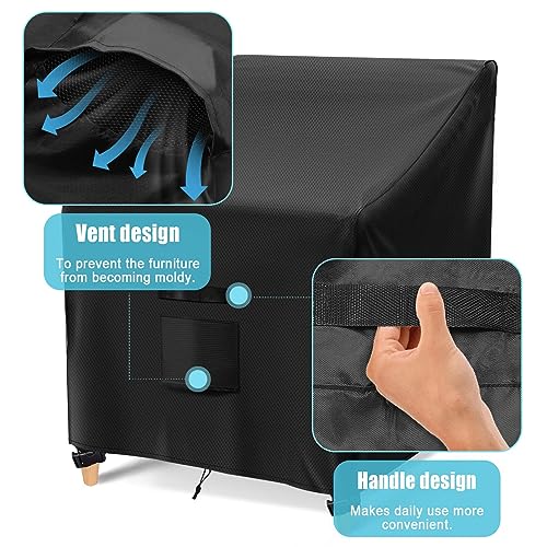 GARPROVM Garden Chair Covers Waterproof,420D Oxford Fabric Garden Furniture Covers, Stackable Outdoor Chairs Covers, Anti-UV, Patio Chair Covers