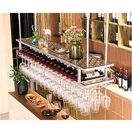 Stylish Simplicity Wine Rack, Vintage Wrought Iron Wine Rack, Creative Display Stand, Ceiling Wine Rack, Restaurant Kitchen Bar Decoration Adjust